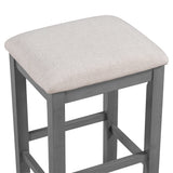 TREXM Multipurpose Home Kitchen Dining Bar Table Set with 3 Upholstered Stools(Gray)