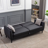 Orisfur. PU Leather Modern Convertible Folding Futon Sofa Bed with Storage Box for Compact Living Space, Apartment, Dorm