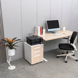 3 Drawer Mobile File Cabinet with Lock Steel File Cabinet for Legal/Letter/A4/F4 Size, Fully Assembled Include Wheels, Home/ Office Design