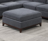 Ash Grey Chenille Fabric Modular Sectional 6pc Set Living Room Furniture Corner Sectional Couch 3x Corner Wedge 2x Armless Chairs and 1x Ottoman Tufted Back