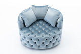 Coolmore Modern  Akili  swivel accent chair  barrel chair  for hotel living room / Modern  leisure chair  Light  blue
