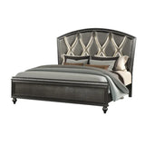 King 6 PC LED Bedroom set made with Gunmetal Copper finish