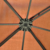 Outdoor Iron Vented Dome Top Patio Gazebo with Netting for Backyard, Poolside and Deck, Brown
