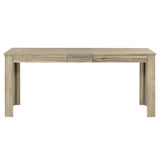 7-Piece Wooden Dining Table Set - Extendable Table with 12” Leaf and 2 Drawers, 6 Dining Chairs with Soft Cushion