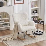 White Rocking Chair Solid Wood Legs