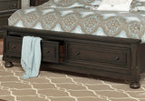 California King Size Platform Bed with Footboard Storage Sleigh Bed