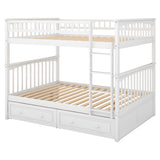 Full over Full Bunk Bed with Drawers, Convertible Beds