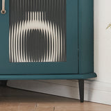 Corner Cabinet with Doors & Adjustable Shelf, Corner Night Stand, Free-Standing Storage Shelf Organizer for Small Space in Living Room/Bedroom/Kitchen (Teal Blue)