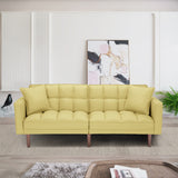 FUTON SLEEPER SOFA WITH 2 PILLOWS YELLOW FABRIC（same as W223S00033、W223S00584、W223S00993）