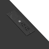Nightstand with 2 Drawers, USB Charging Ports, Wireless Charging and Remote Control LED Light-Black