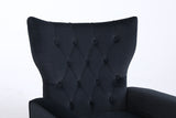 Mid Century Modern Velvet Upholstered Rocking Chair Padded Seat for Living Room Bedroom