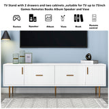 U-Can Modern TV Stand with 5 Champagne Legs - Durable, Stylish and Spacious，TVS Up to 75''