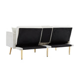Cream White  VELVET SOFA BED