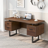 Home Office Computer Desk with Drawers/Hanging Letter-size Files