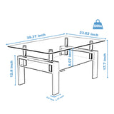 White Coffee Table, Clear Coffee Table