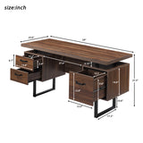 Home Office Computer Desk with Drawers/Hanging Letter-size Files