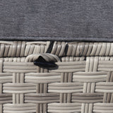6-Piece Outdoor PE Rattan Sofa Set Patio Garden Wicker Dining and Coffee Sofa-Grey