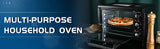 Simple Deluxe Toaster Oven with 20Litres Capacity,Compact Size Countertop Toaster, Easy to Control with Timer-Bake-Broil-Toast Setting, 1200W, Stainless Steel,16x11in,Black,Extra Large
