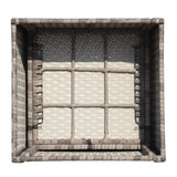 6-Piece Outdoor PE Rattan Sofa Set Patio Garden Wicker Dining and Coffee Sofa-Grey