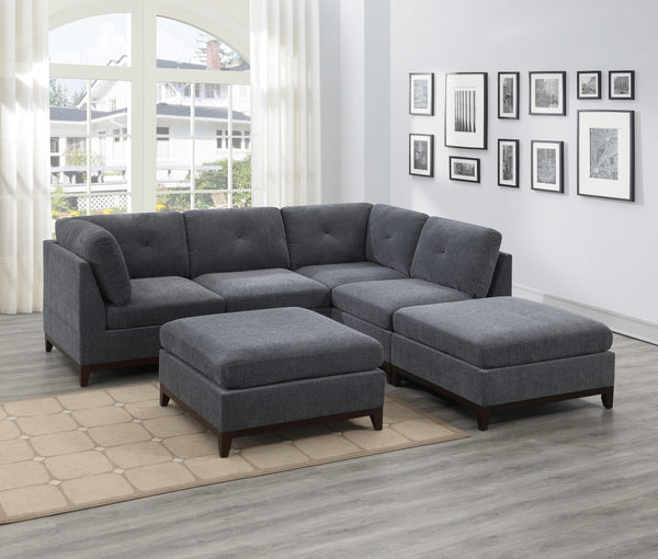 Grey Sectional 6pc Set Living Room Sectional Couch