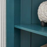 Corner Cabinet with Doors & Adjustable Shelf, Corner Night Stand, Free-Standing Storage Shelf Organizer for Small Space in Living Room/Bedroom/Kitchen (Teal Blue)