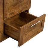 Tall Walnut wardrobe and kitchen cabinet with 2 doors, 2 drawers and 5 storage spaces