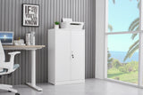Metal Storage Cabinet with Locking Doors and Adjustable Shelf, Folding Filing Storage Cabinet , Folding Storage Locker Cabinet for Home Office,School,Garage, White