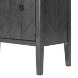 Storage Cabinet Wooden Cabinet with Adjustable Shelf, Antique Gray