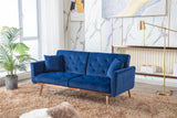COOLMORE  Velvet  Sofa , Accent sofa .loveseat sofa with rose gold metal feet  and  Navy  Velvet