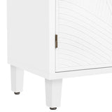 U-Style Accent Storage Cabinet Sideboard Wooden Cabinet with Antique Pattern Doors for Hallway, Entryway, Living Room, Bedroom