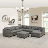Antique Grey Modular Sectional 9pc Couch Set