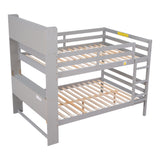 Grey Full Bunk Beds with Bookcase Headboard