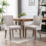 Ultra Side Dining Chair with solid wood legs Beige
