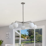Modern American living room simple golden chandelier glass lampshade 5 bulbs