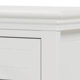 3 Pieces Traditional Concise Style White Bedroom Sets, Nightstand+Chest+Full Bed