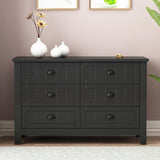 DRAWER DRESSER CABINET，BAR CABINET, storge cabinet, lockers, retro shell-shaped handle, can be placed in the living room, bedroom, dining room,black