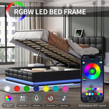 Queen 3 Piece Bedroom Set with LED Lights and Hydraulic Storage System