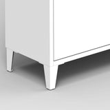 3 Drawer All Steel Shoe Cabinet, Freestanding Shoe Rack Storage Organizer with Flip Door, Modern Tipping Bucket Shoe Cabinet for Entryway, Hallway, Bedroom, White (Requires Assembly)