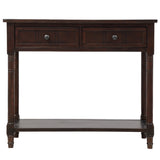 Console Table Traditional Design with Two Drawers and Bottom Shelf