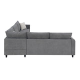 Modern Upholstered Living Room Sectional Sofa, L Shape Furniture Couch with 3 Pillows
