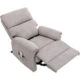 Power Lift Chair with Massage and Heating Function Soft Fabric Upholstery Recliner for Living Room,Light Gray