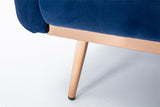 COOLMORE  Velvet  Sofa , Accent sofa .loveseat sofa with rose gold metal feet  and  Navy  Velvet