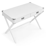 White Computer Desk with Storage, Sturdy Table for home office