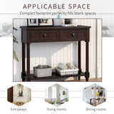 Console Table Traditional Design with Two Drawers and Bottom Shelf