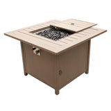 24.8\'\' H x 36\'\' W Aluminum Propane Outdoor Fire Pit Table with Lid