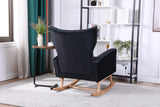 Mid Century Modern Velvet Upholstered Rocking Chair Padded Seat for Living Room Bedroom