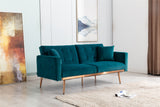 COOLMORE  Velvet  Sofa , Accent sofa .loveseat sofa with rose gold metal feet  and  Teal  Velvet