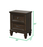 King 5 Piece Storage Bed in Walnut made with Solid Wood