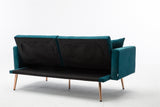 COOLMORE  Velvet  Sofa , Accent sofa .loveseat sofa with rose gold metal feet  and  Teal  Velvet