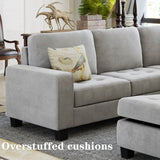 Sectional Corner Sofa L-shape Couch Space Saving with Storage Ottoman & Cup Holders